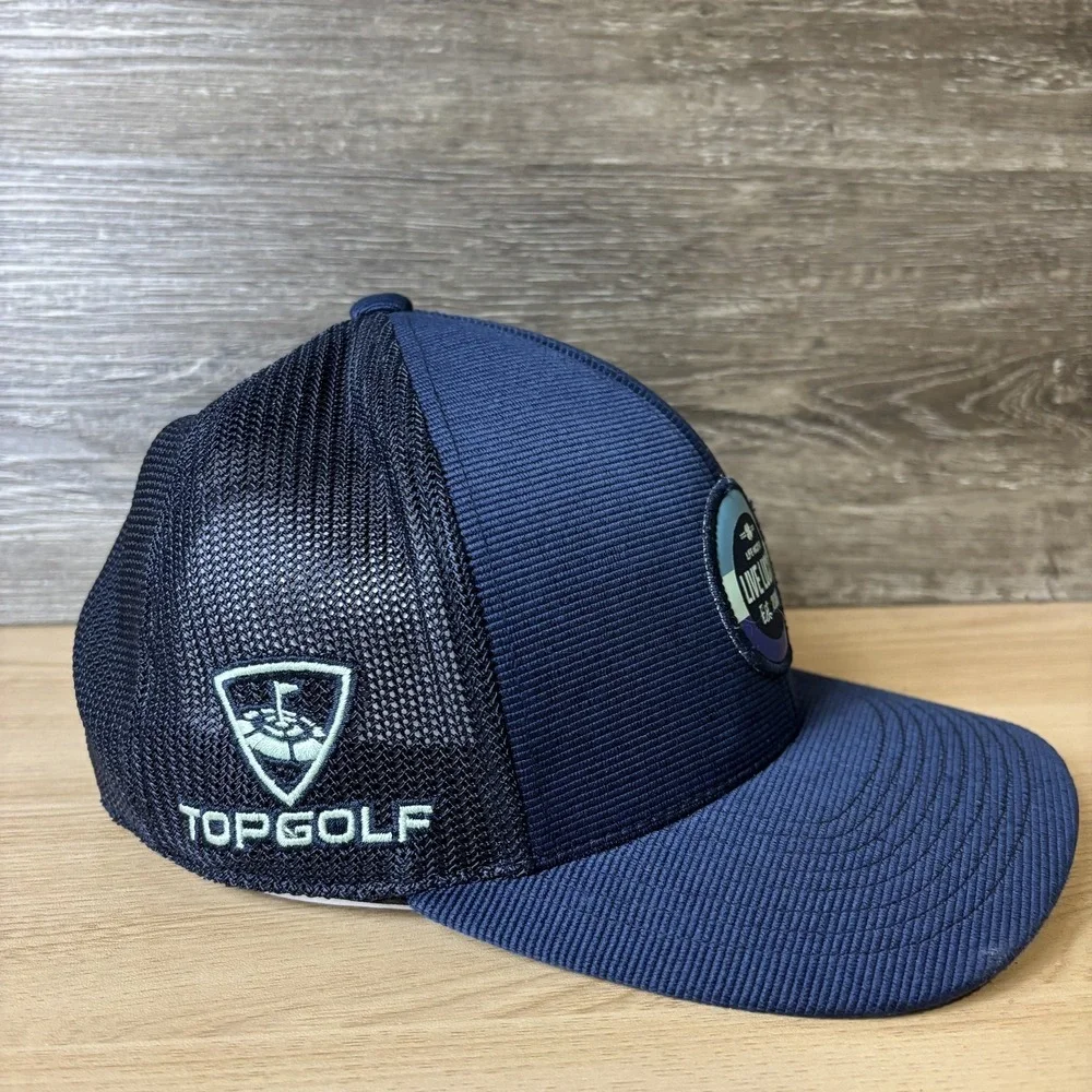 Topgolf Hat Cap Snap Back Trucker Mesh Blue Black Clover Live Lucky Mens Golf